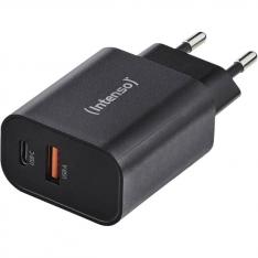 CARGADOR DE PARED INTENSO W30AC 15W  1X USB TIPO A 1X USB TIPO C NEGRO