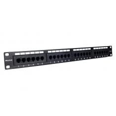 PANEL TRANSFERENCIA PARA ARMARIO RACK 19" PHASAK UTP RJ45 CAT. 6 DUAL 24P 1U NEGRO PU 2420