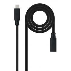 CABLE PROLONGADOR NANOCABLE USB-C 3.2 GEN2X2 20GBP 100W/5A, 4K/60HZ, USB-C/M-USB-C/H, NEGRO, 1 M