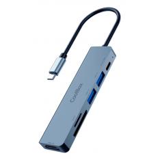 MINIDOCK COOLBOX C61 ALUMINIO USB-C A HDMI 4K/2xUSB-A/USB-C PD/SD/MICROSD PC/MAC/CONSOLAS