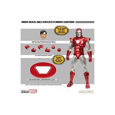 FIGURA MEZCO TOYZ MARVEL ONE:12 COLLECTIVE IRON MAN SILVER CENTURION EDITION 16CM