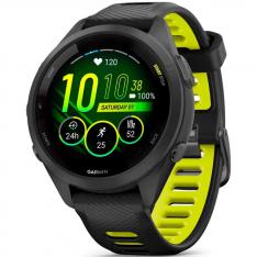 Garmin Forerunner 265S 42mm Bisel y carcasa en negro con correa de silicona en negro/amarillo