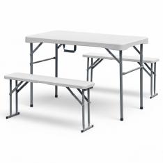 YOEVU - Kit mesa plegable y bancos 113 cm