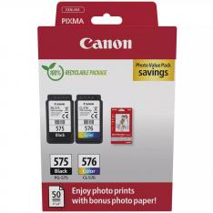 CARTUCHO TINTA CANON PG 575 + CL 576 + PAPEL FOTOGRAFICO