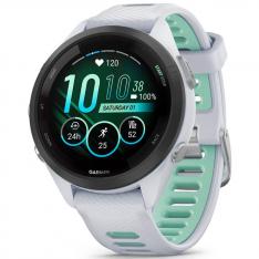 Garmin Forerunner 265S 42mm Bisel negro con carcasa en blanco y correa de silicona en blanco/verde