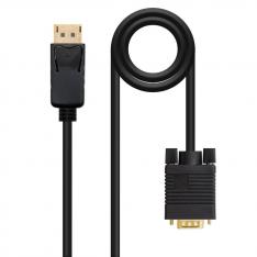 CABLE CONVERSOR DISPLAYPORT A VGA NANOCABLE 5M MACHO-MACHO/ NEGRO