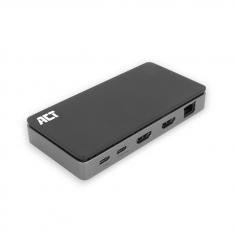 DOCKING STATION ACT CONNECTIVITY USB-C 4K MST 2 MONITORES HDMI, ETHERNET, USB-C, 3X USB-A, PD PASS-THROUGH CABLE 1M