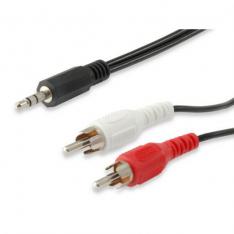 CABLE AUDIO EQUIP MINI JACK 3.5MM MACHO a 2 RCA MACHO 2.5M 