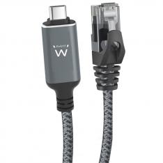CABLE RED EWENT LATIGUILLO RJ45 A USB TIPO C FTP CAT6 2M