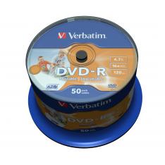 VERBATIM DVD-R 4.7GB 16X TARRINA 50 UNDS IMPRIMIBLE