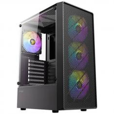 CAJA ORDENADOR GAMING ANTEC AX26 ARGB ELITE ATX CRISTAL TEMPLADO NEGRA