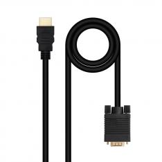 CABLE CONVERSOR HDMI A VGA NANOCABLE 1.8 M, NEGRO