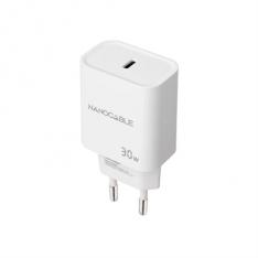 CARGADOR NANOCABLE PARED USB-C PD 30W BLANCO