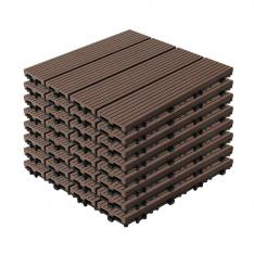 3NOD - PACK 11 BALDOSAS SUELO WPC ENSAMBLABLES COLOR MARRON CAFE