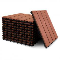 3NOD - PACK 11 BALDOSAS SUELO WPC ENSAMBLABLES COLOR MARRON ROJIZO
