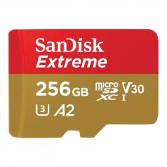 TARJETA MEMORIA MICRO SECURE DIGITAL 256GB SANDISK EXTREME CLASE 10 UHS-I U3 + ADAPTADOR