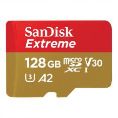 TARJETA MEMORIA MICRO SECURE DIGITAL 128GB SANDISK EXTREME CLASE 10 UHS-I U3 + ADAPTADOR