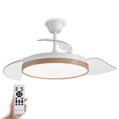 YOEVU-EOS NATURE |Ventilador de techo con luz led motor DC | 3 tonalidades de color regulable en intesidad|6 velocidades |temporizador |funcin verano-invierno