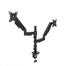 SOPORTE MESA TOOQ PANTALLA GIRA INCLINA 2 BRAZOS 17-32 NEGRO
