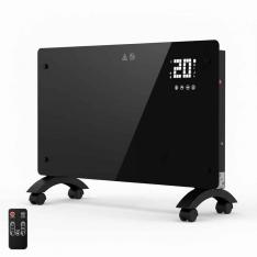 YOEVU - Emisor térmico de cristal negro 2500W cristal templado color negro