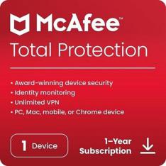 ANTIVIRUS MCAFEE TOTAL PROTECCION 1 DISPOSITIVO 1 AÑO ESD (DESCARGA DIRECTA)