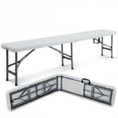 YOEVU - Banco plegable 183 cm resina estructura de acero