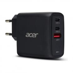 CARGADOR DE PARED ACER 67W 2X USB TIPO C 1X USB TIPO A NEGRO + CABLE USB TIPO C