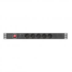 REGLETA LANBERG 1U 16A RACK 19" 5X SOCKET SCHUKO NEGRO 2M