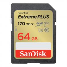 TARJETA MEMORIA SECURE DIGITAL SDXC 64GB SANDISK EXTREME PLUS CLASE 10 UHS-I U3
