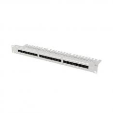 PATCH PANEL LANBERG 24 PUERTOS 1U 19" CAT.6A UTP CON ORGANIZADOR CABLES GRIS