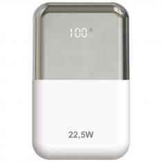 LEOTEC POWERBANK 10000MAH 22,5W PD20W CARGA RAPIDA BLANCO/PLATA 1USB-C+1 USB-A INCLUYE CABLE USB-A A