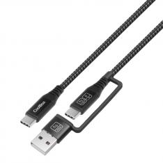 CABLE COOLBOX CARGA MAS DATOS MICRO USB-C 60W 1.2m ADAPTADOR USB-A