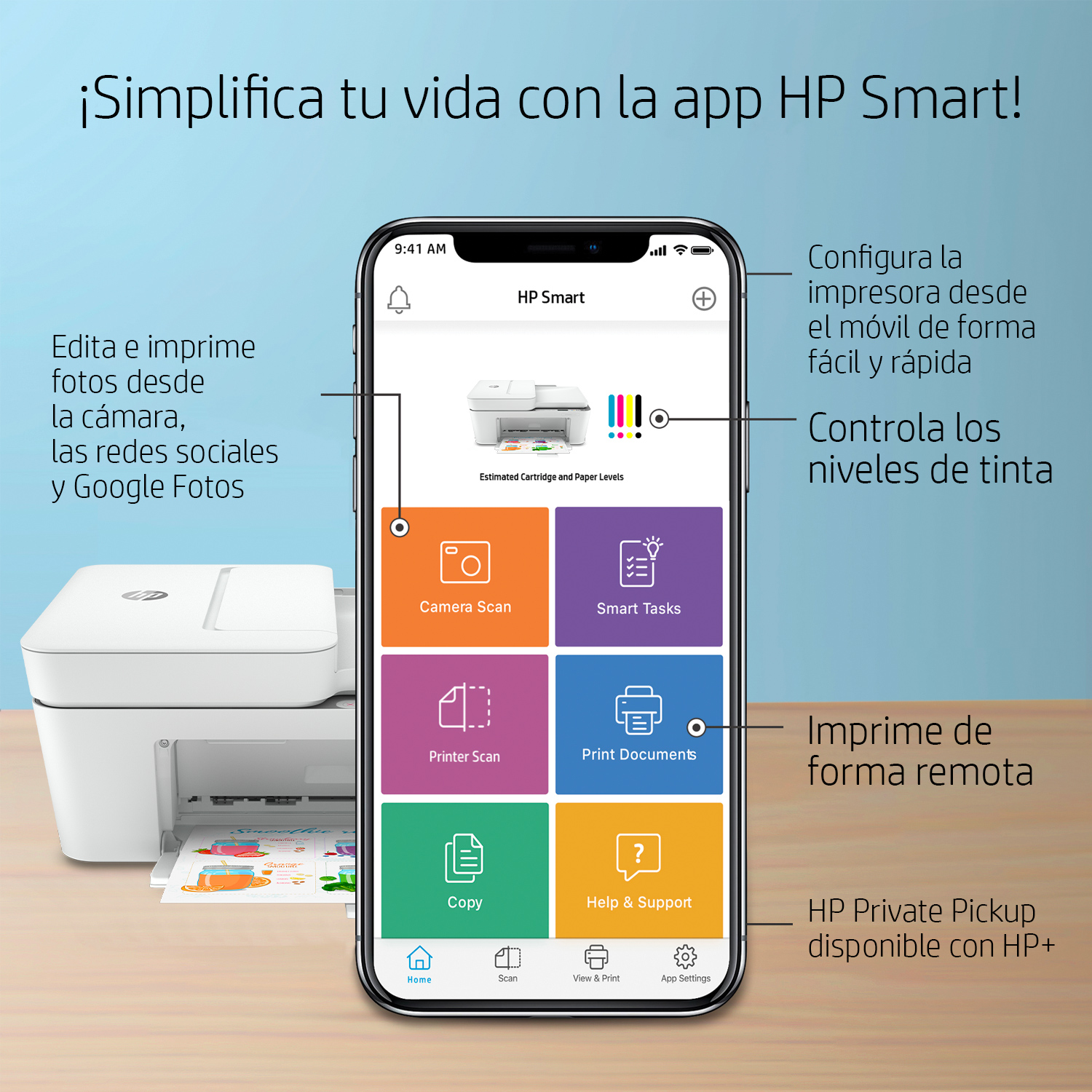 Multifuncion Hp Inyeccion Color Deskjet 4120e Fax/ A4/ 8.5ppm/ Usb/ Wifi |  Dynos